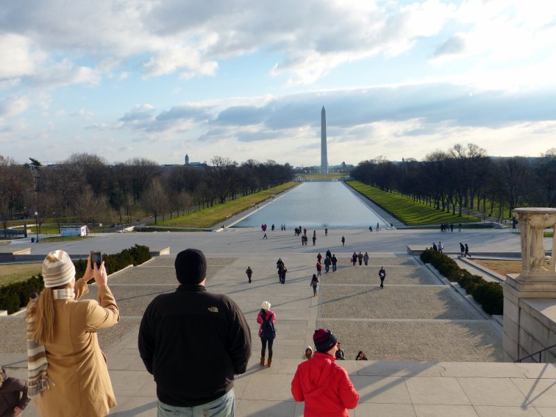 Looking at the reflecting pool